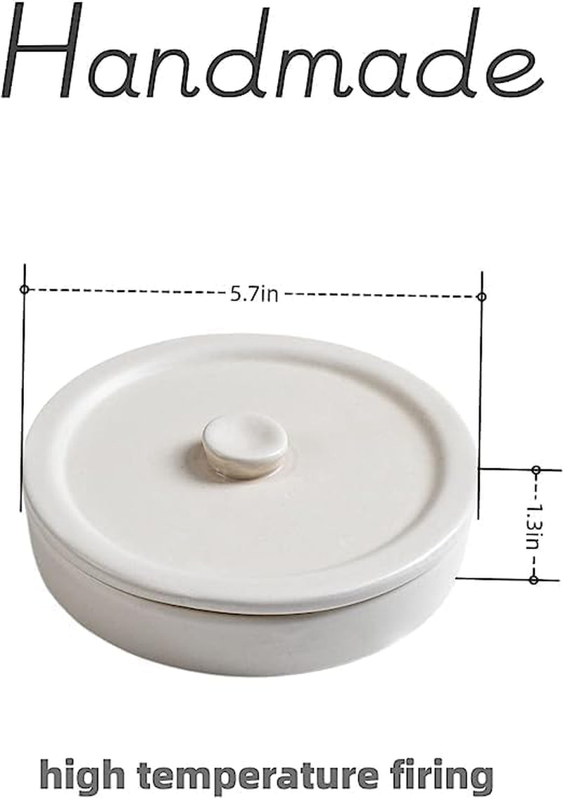 Cosnou Ceramic Margarita Salt Rimmer with Lid Home Bar Accessories for Seasoning - Rimmers for Drinks - Bartender Kit Tools - Bar Decor ,Sugar Salt Rimmer Plate (Hand Make)