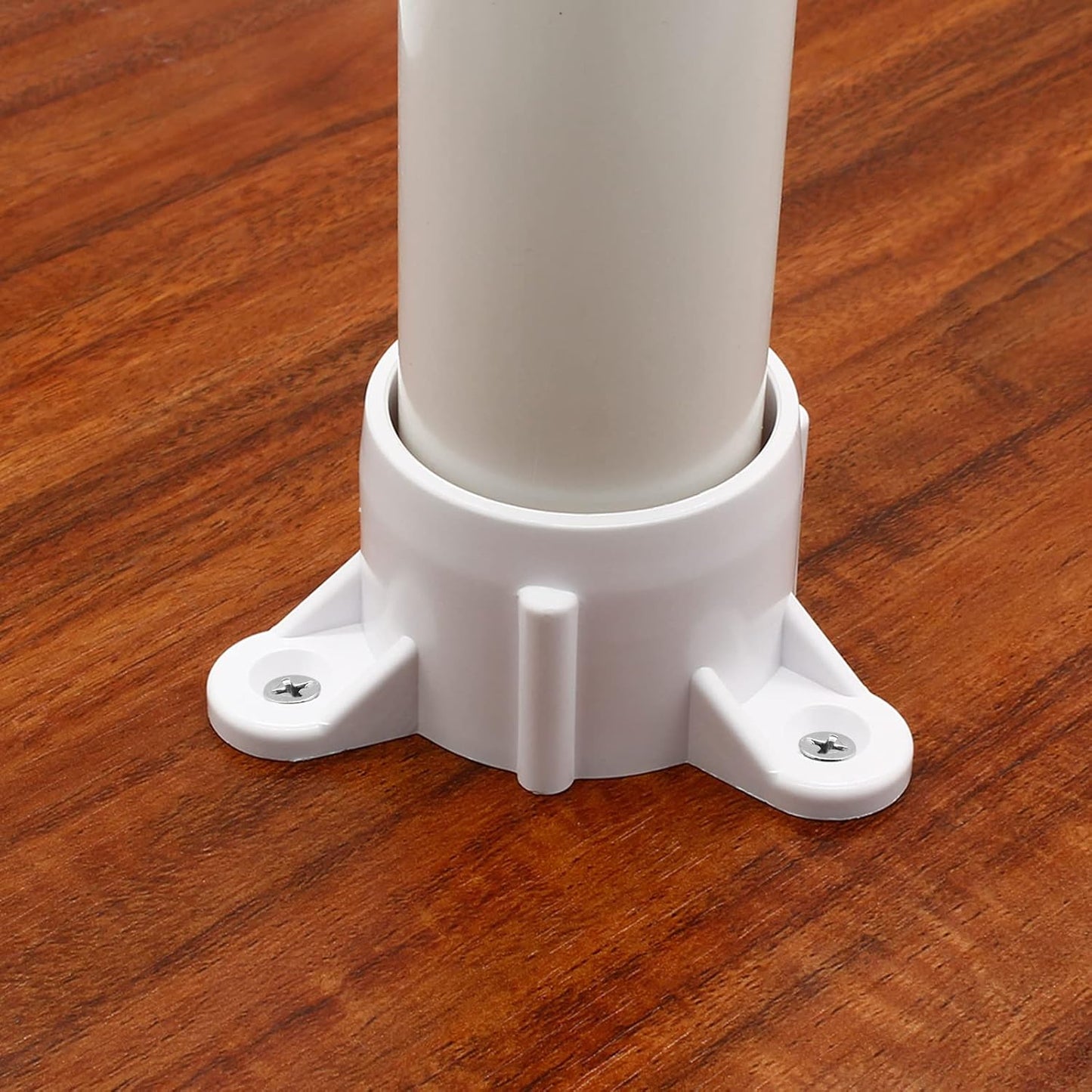 Biaungdo 8 Pcs 1-1/2 Inch PVC Table Leg Cap Fittings Furniture Grade Rod Holder White Screw Tab Caps with Mounting Screws for Making Storage Shelves Support Feet