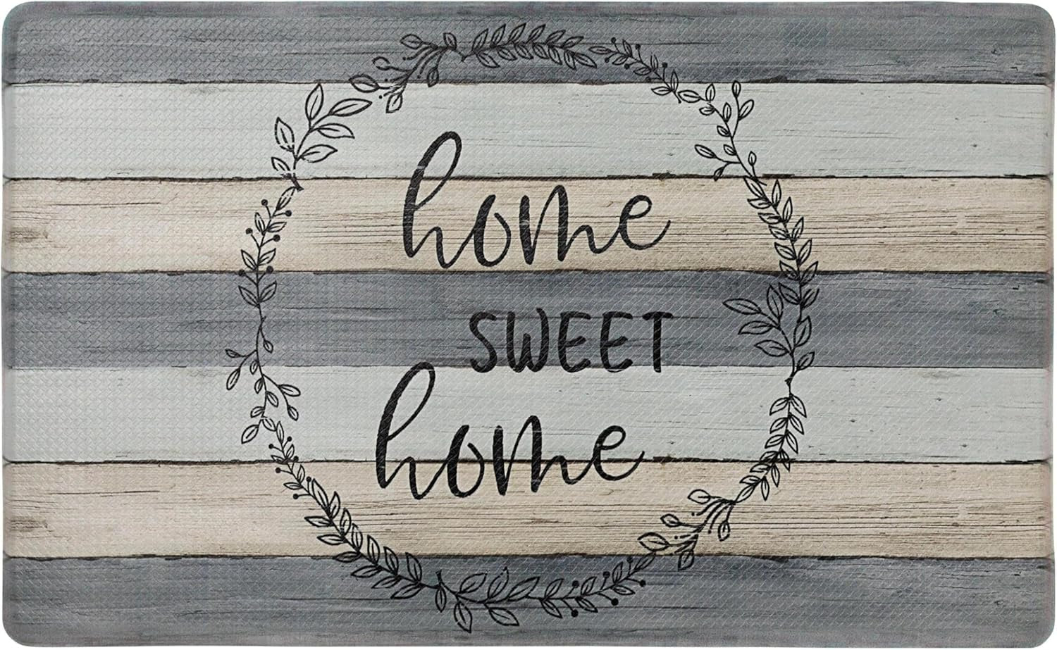 Home Dynamix Cozy Living Home Sweet Home Modern Farmhouse Runner Anti-Fatigue Kitchen Mat, Non-Slip Floor Mat, Padded Standing Desk Mat, Grey/Beige, 17.5"X30"