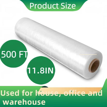 AISEY Stretch Wrap Roll Heavy Duty Plastic Moving Wrap 11.8" X 500FT