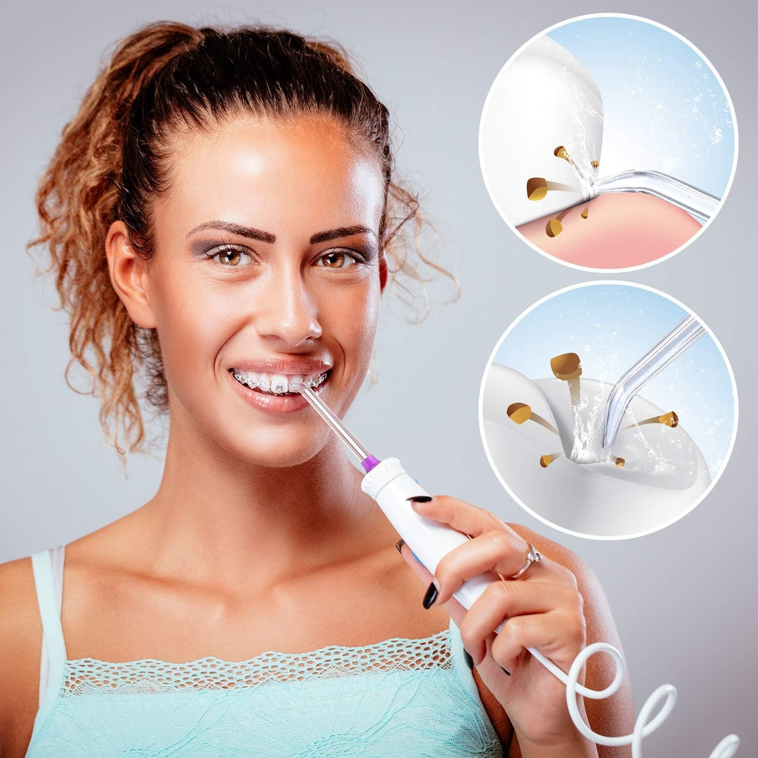 4 Pcs Replacement Tips for Waterpik Water Flosser,Replacement Heads for Waterpik Water Flossers Other Brand Oral Irrigators,Replacement Classic Jet Tips(Black,Blue,Purple,Green).