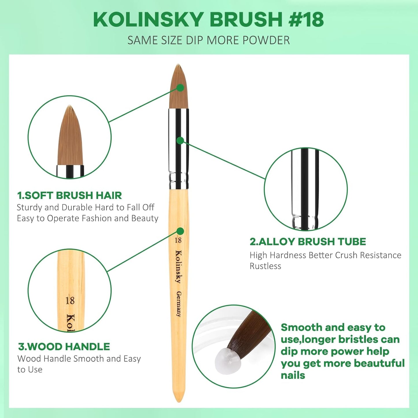 Acrylic Nail Kit Acrylic Powder and Liquid Set with Kolinsky Nail Brush, Lamp (Not Required) for Home DIY Salon Nails Application