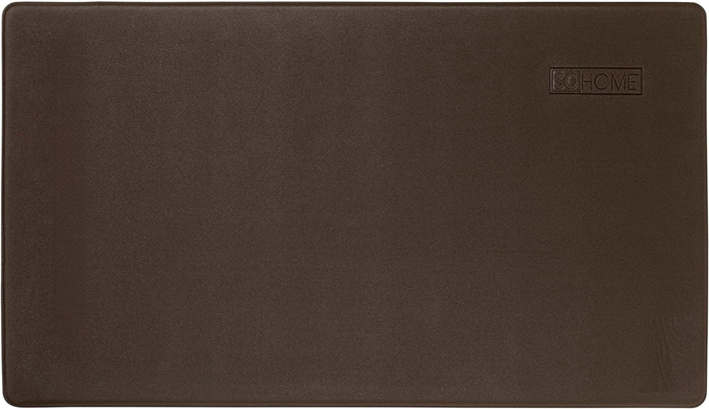 Home Dynamix Cozy Living Home Sweet Home Modern Farmhouse Runner Anti-Fatigue Kitchen Mat, Non-Slip Floor Mat, Padded Standing Desk Mat, Grey/Beige, 17.5"X30"