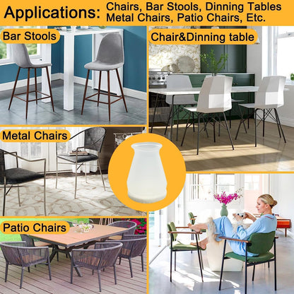 Extra Small Silicone Chair Leg Floor Protectors with Felt, FIT 19/32” to 15/16” Glide Chair Leg Caps Silicon Furniture Leg Feet Cover Bottom Slide Protect Hardwood Floors No Scratches No Noise 24 Pack