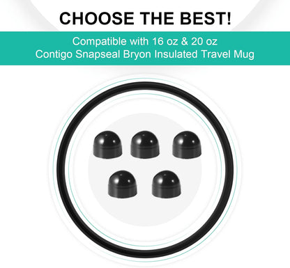 Seal Replacement and Rubber Stopper for Contigo Snapseal Coffee Travel Mug, 10 Pack Silicone Sealing Ring, Rubber Stopper Replacement