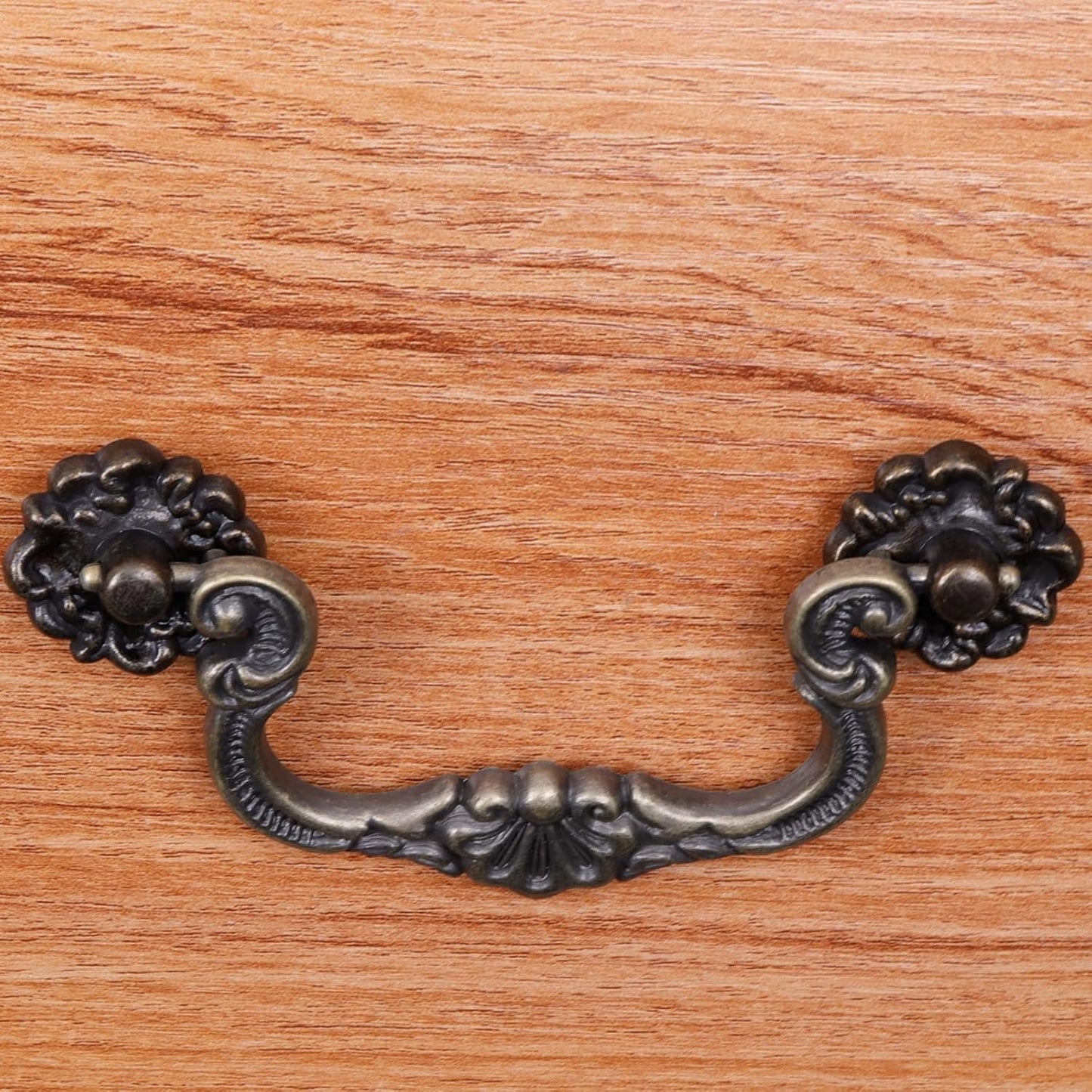 6 Pcs Antique Bail Handle Drop Pulls Vintage Bronze Drop Bail Drawer Pulls Cabinet Pull Handles for Closets, Cabinet, Drawer, Furniture (3.78" Hole Centers, 5.15" Total Length)