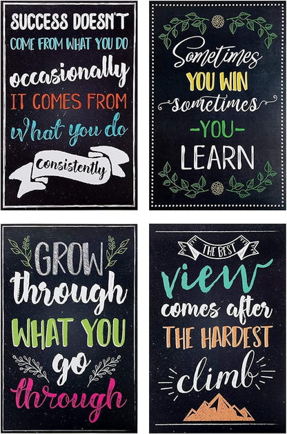 Juvale 20-Pack 13X19 in Motivational Classroom Posters - Chalkboard-Style Wall Decor, Classroom Decor, Bulletin Board Decorations, School Supplies for Teachers, Growth Mindset Posters