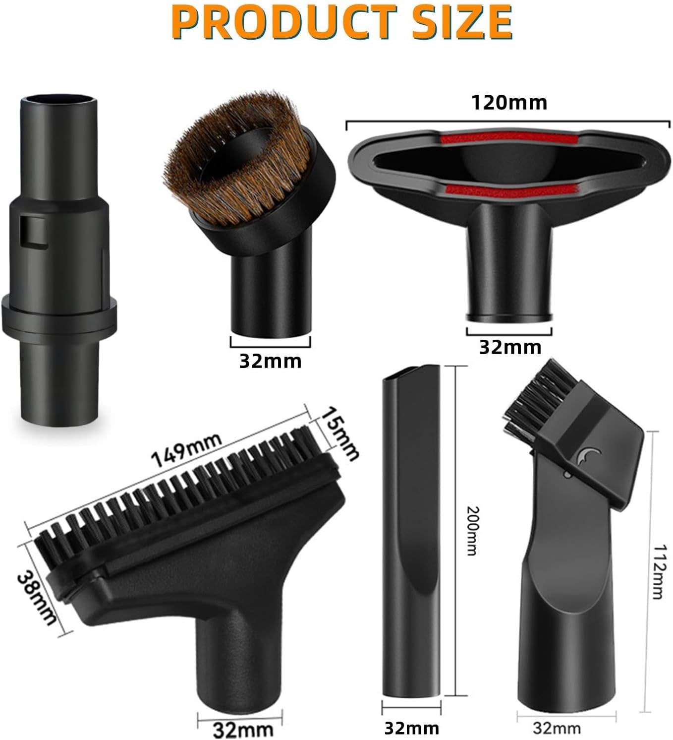 JEDELEOS Vacuum Attachment Kit for Shark Navigator NV351 NV352 NV356E NV357 NV360 and Rotator NV501 NV502 NV503 NV505 Upright Cleaner Series, 1 1/4" Accessories Set Brush Tool