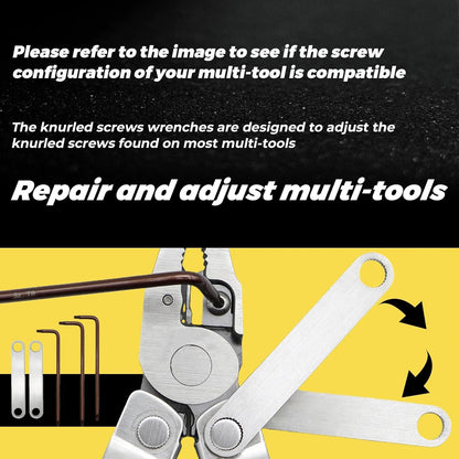 Wrench Set for Multi-Tools - Includes 2 304 Stainless Steel Knurled Nut Wrenches, 2 S2 Steel T10 & 1 T8 Wrenches, Ideal Addition to Multi-Tool Kit for Adjusting Screw Tightness