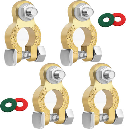Tnisesm Battery Terminal Connectors, Car Battery Post Terminals, Battery Cable Ends with Marine Battery Terminal anti Corrosion Washers for Car RV Accessories Automotive Car Battery(2 Pair)