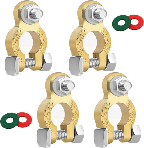 Tnisesm Battery Terminal Connectors, Car Battery Post Terminals, Battery Cable Ends with Marine Battery Terminal anti Corrosion Washers for Car RV Accessories Automotive Car Battery(2 Pair)