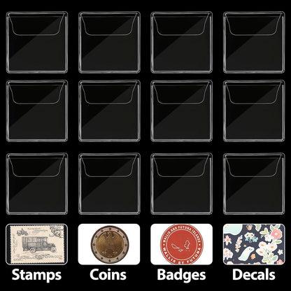 200Pcs Single Pocket Coin Flips Coin Sleeves Holders Clear PVC Coin Protectors Individual Plastic Coin Holders for Coin Currency Bills Collectors Protector (2.2 X 2.2 Inch) (Rectangular) ﻿