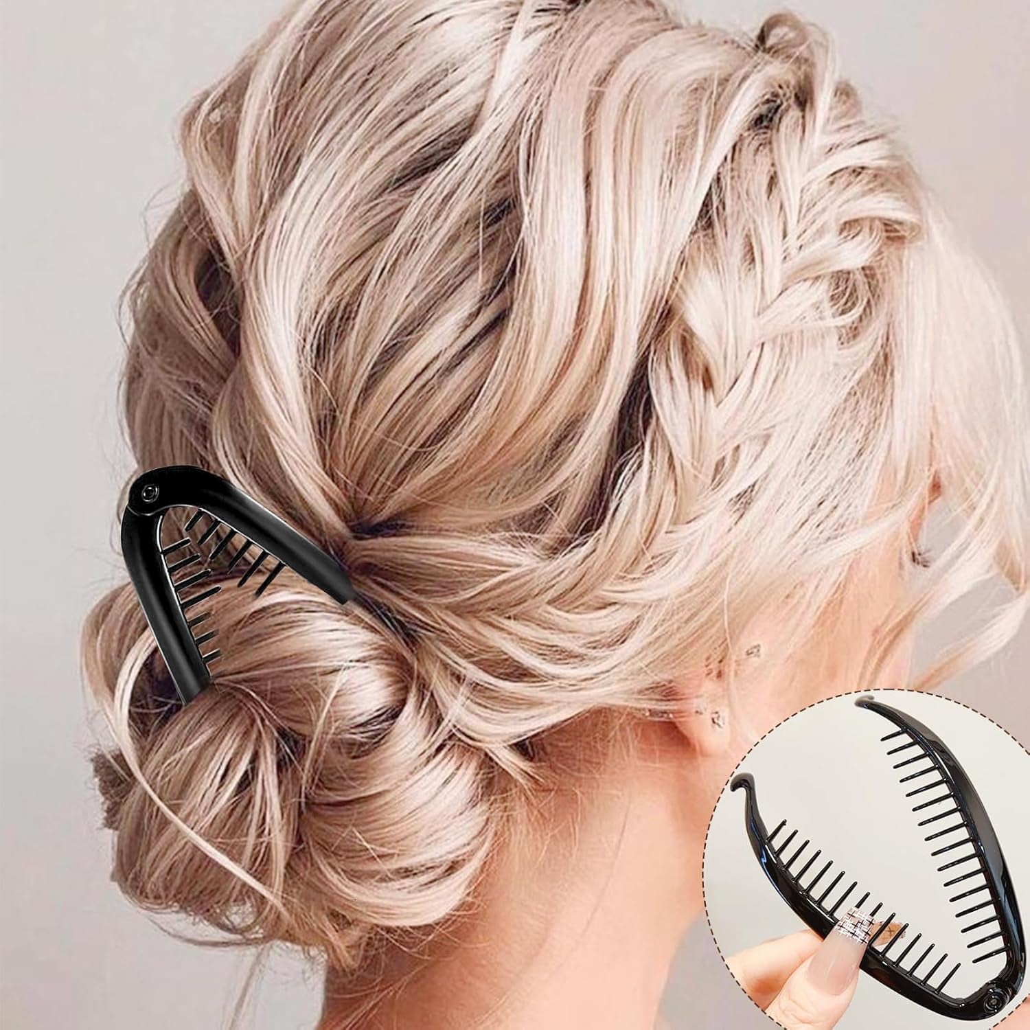 21-Piece Classic Banana Clips - Plastic Twist Hair Side Combs Accessories with 11/16/23/24 Teeth for Ponytails - Women & Girls