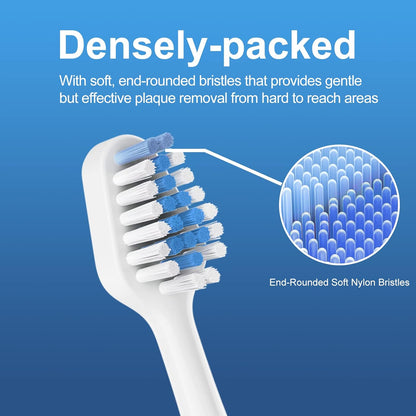 Replacement Toothbrush Heads for Waterpik Complete Care 5.0/9.0 Tooth Brush, and for Aquasonic Duo Series and Home Dental Center Electric Toothbrush, 5 Count, White