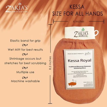 Original Kessa Exfoliating Glove - Salmon Beige - Microdermabrasion Exfoliating Mitts, Removes Unwanted Dead Skin, Dirt and Grime and Keratosis Pilaris. Great for Spray Tan Removal. 1 Unit