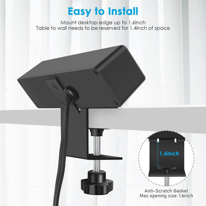 3 AC Outlet Desk Clamp Power Strip, Desk Mount USB Charging Power Station, Removable Desktop Edge Power Center Plugs Output 125V/60HZ/12A/1500W, USB 5V/4A 6.56FT Cable