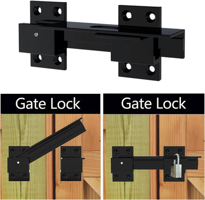 2PCS Flip Gate Latch Lock with Padlock Hole, Aluminum Alloy Adjustable Door Latch Barn Door Lock Fence Door Lock Latch for Outdoor Gate, Barn Door, Shed, Garage, Yard