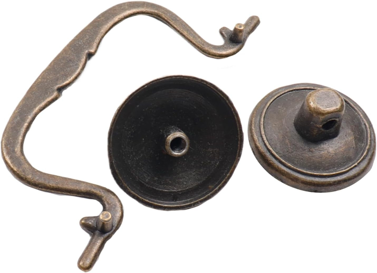 6 Pcs Antique Bail Handle Drop Pulls Vintage Bronze Drop Bail Drawer Pulls Cabinet Pull Handles for Closets, Cabinet, Drawer, Furniture (3.3" Hole Centers, 4.4" Total Length)