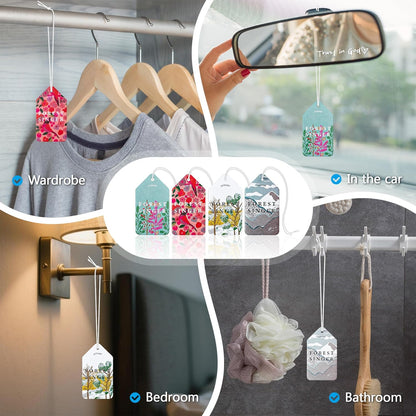2-Pack Trust in God Rearview Mirror Sticker, Christian Car Accessories with 4 Hanging Air Fresheners, Rearview Mirror Decals Auto Decor Vanity Mirror Car Charm Religious Car Air Freshener Bulk