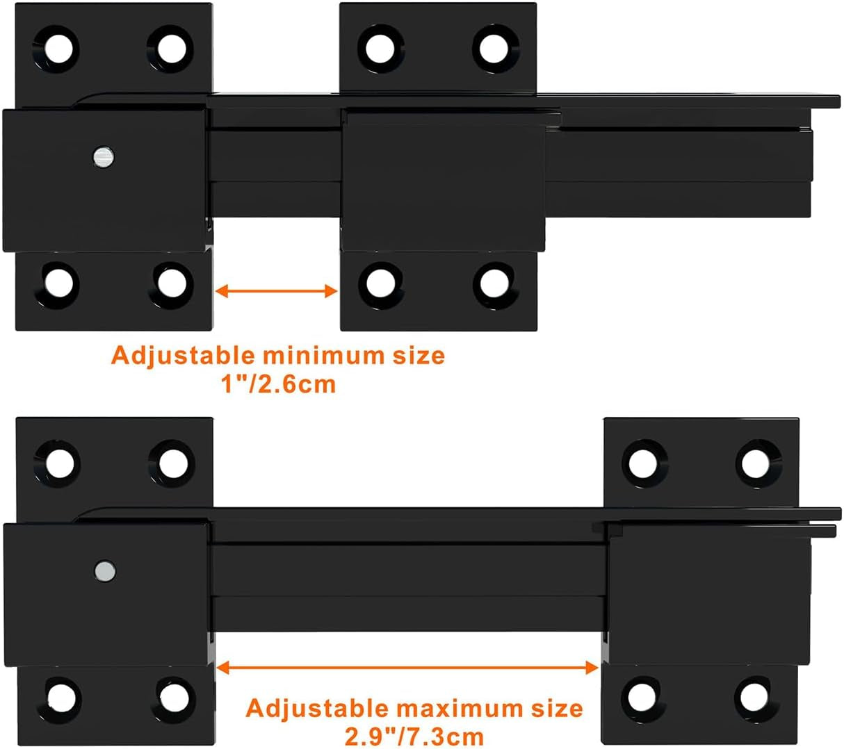 2PCS Flip Gate Latch Lock with Padlock Hole, Aluminum Alloy Adjustable Door Latch Barn Door Lock Fence Door Lock Latch for Outdoor Gate, Barn Door, Shed, Garage, Yard