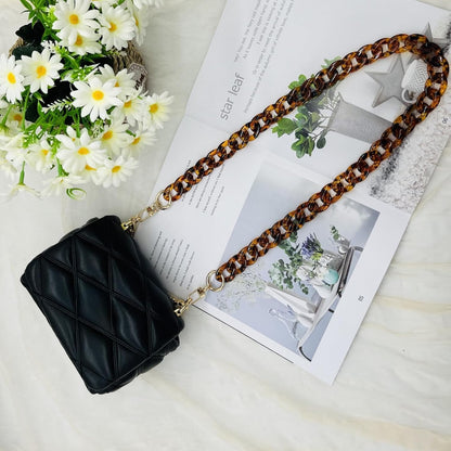 Havique Purse Chain Bag Charm Purse Straps Replacement Crossbody Shoulder Straps for Bags Handbags Chains Accessories, Acrylic Leopard Print 32"