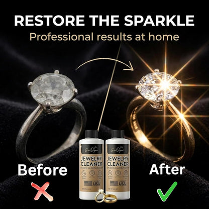 Ultrasonic Jewelry Cleaner Solution (2-Pack) Concentrated Jewelry Cleaner for Diamonds, Gold, Silver & More | Compatible with Ultrasonic Machine (S) - Made in USA - 8Oz per Bottle