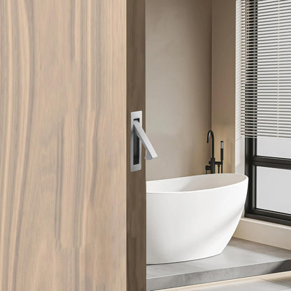 Malimali Pocket Door Pull Handle, Edge Pull, Stainless Steel Pocket Door Hardware Recessed Sliding Door Pulls Finger Flush Pull (Brushed Steel, 2 Pack)