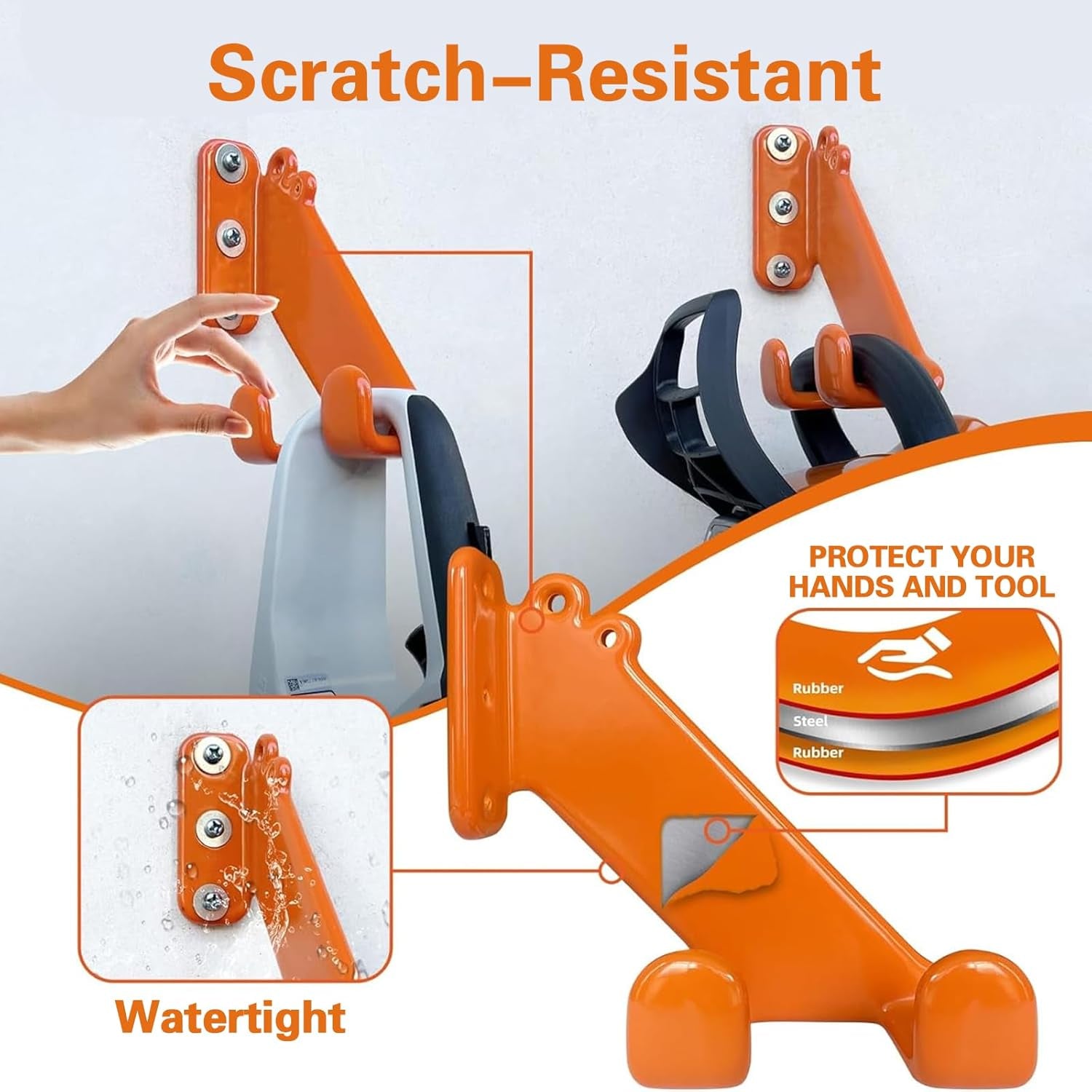 Chainsaw Hanger, 1 Pack Chainsaw Accessories,Chainsaw Wall Mountrust-Proof, Heavy Duty Chainsaw Holder for Garage Organization Garage Storage Shed Organizer Mounted Chainsaw Rack