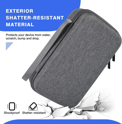 Hard Electronic Organizer Travel Case for Macbook Power Adapter Chargers Cables Power Bank Apple Magic Mouse Apple Pencil USB Flash Disk SD Card Hard Drive Waterproof Shockproof Carrying Case, Grey