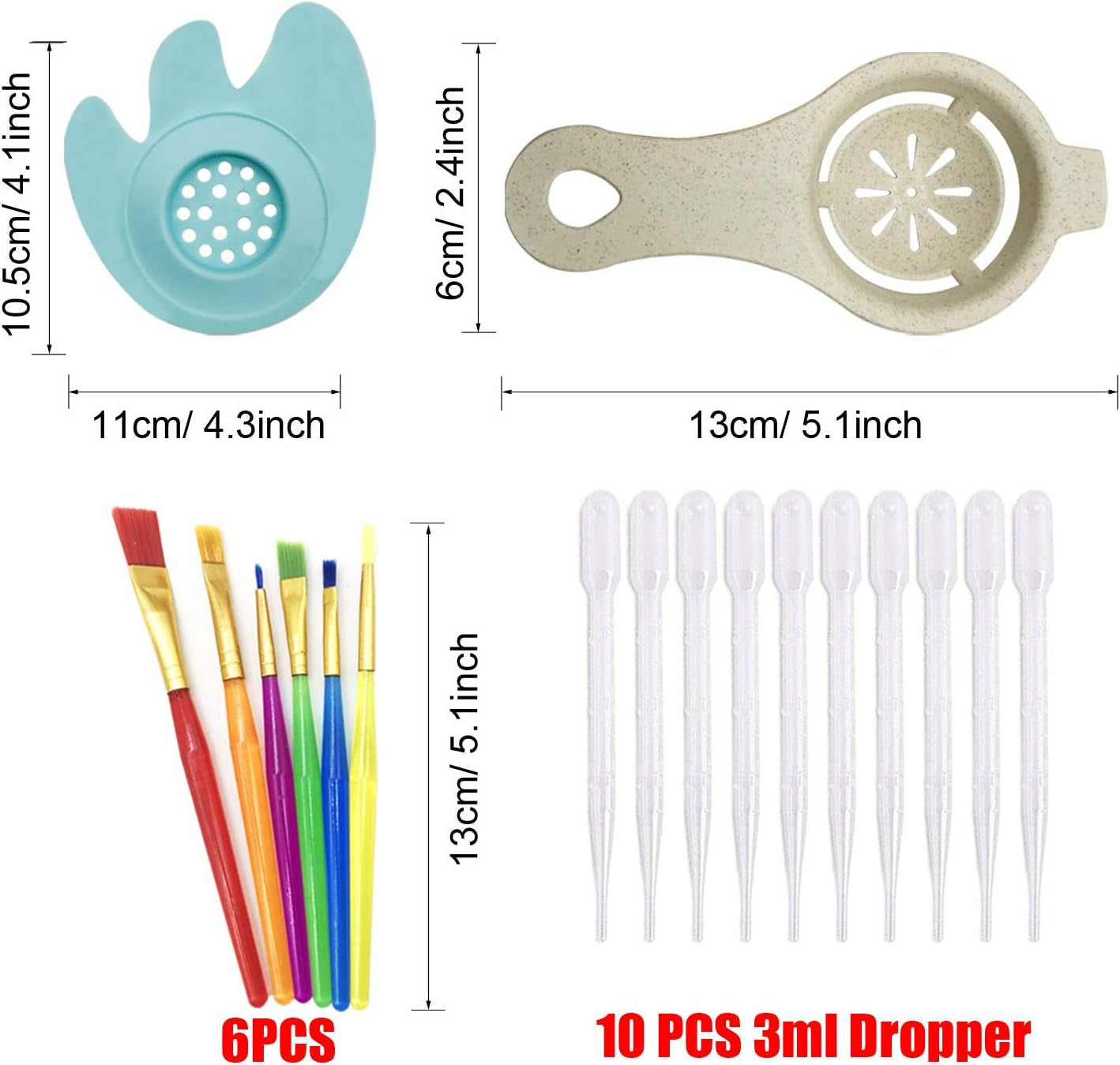 37 PCS Acrylic Pouring Art Supplies Kit Acrylic Pouring Strainers Set, 7 PCS Plastic Silicone Paint Pouring Strainers Painting Tools Kits with Paintbrush for DIY Paint