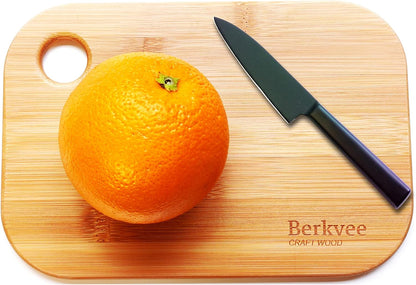 2 Pcs Berkvee Small FSC-CERTIFIED Bamboo Wood Cutting Board Set – Mini Lightweight Wooden Cutting Board- BPA Free