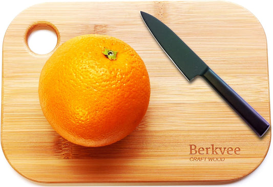 2 Pcs Berkvee Small FSC-CERTIFIED Bamboo Wood Cutting Board Set – Mini Lightweight Wooden Cutting Board- BPA Free