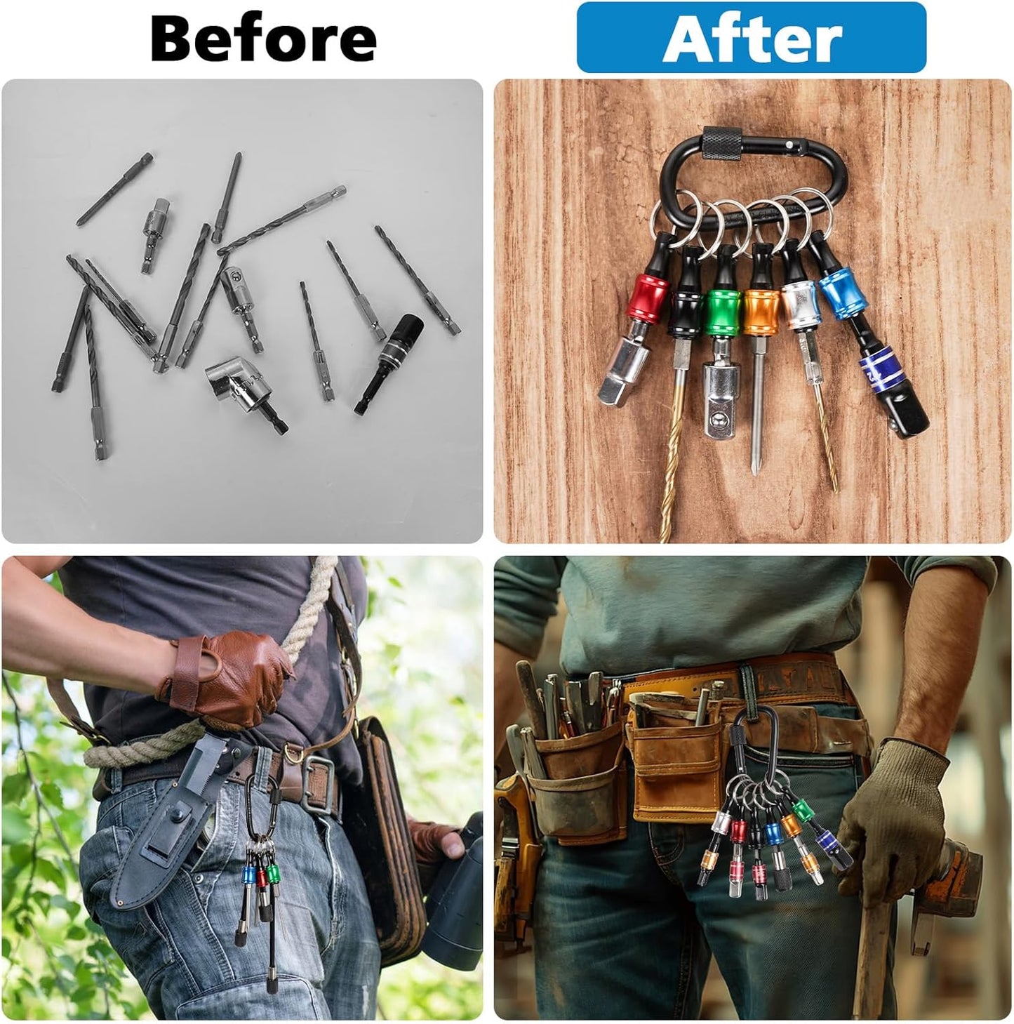 12PCS Bit Holders 1/4 Socket, Hex Shank Screwdriver Bit Holder for Impact Driver Drill Bit Keychain Extension Bar Quick Release Easy Change, Screwdriver Bit Holders for Tools & Home Improvement Gift