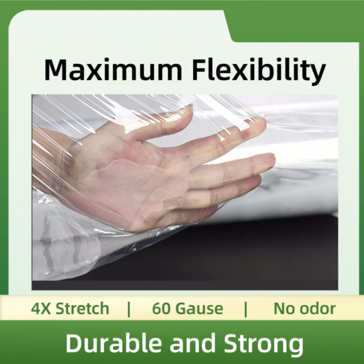 AISEY Stretch Wrap Roll Heavy Duty Plastic Moving Wrap 11.8" X 500FT