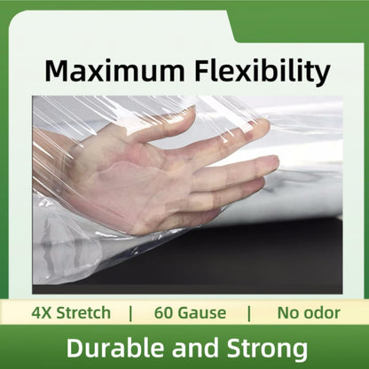 AISEY Stretch Wrap Roll Heavy Duty Plastic Moving Wrap 11.8" X 500FT