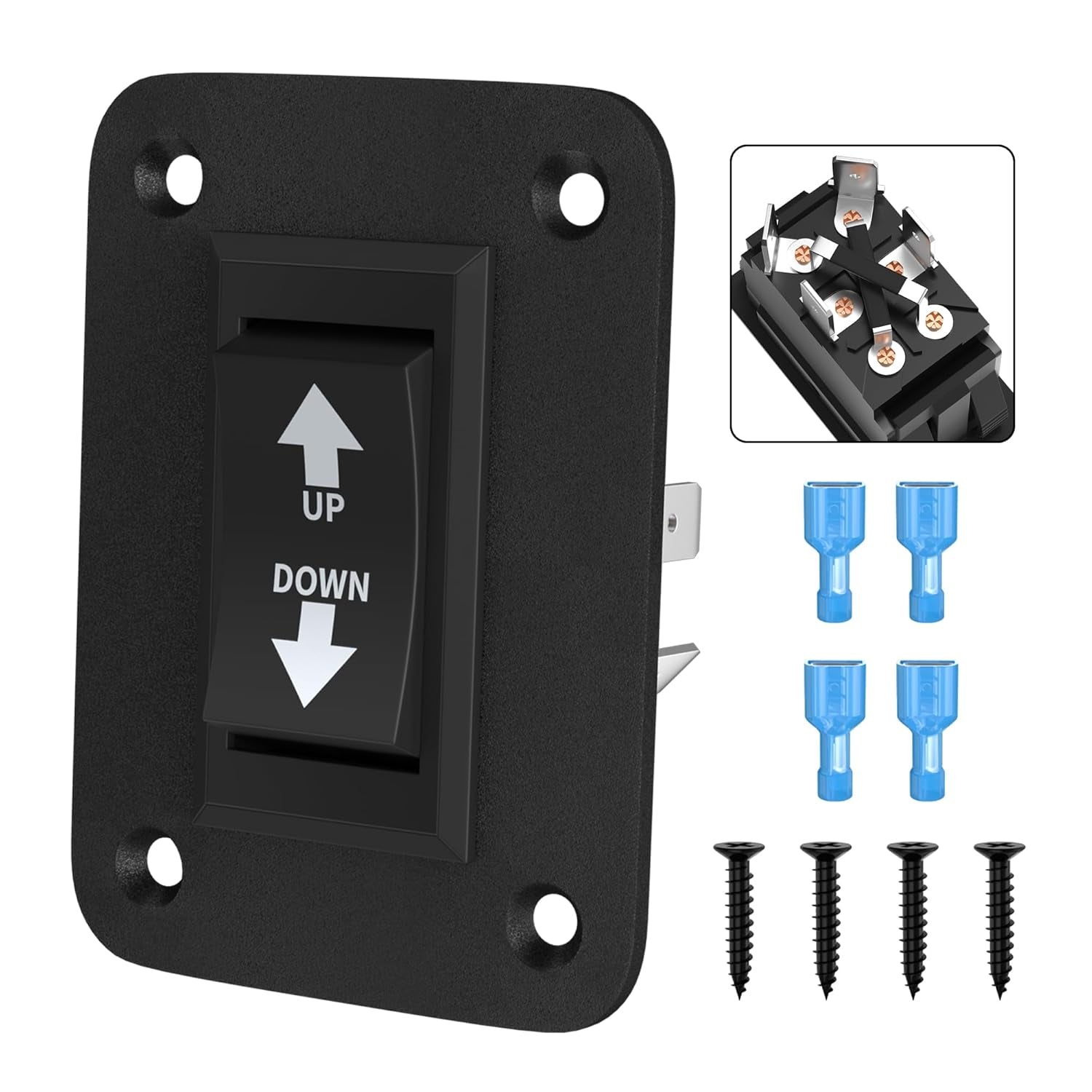 Daiertek up down Momentary Reverse Polarity Switch 12V 30A DPDT Polarity Reversing Switch RV Power Jack for 5Th Wheel Tongue Trailer Stabilizer