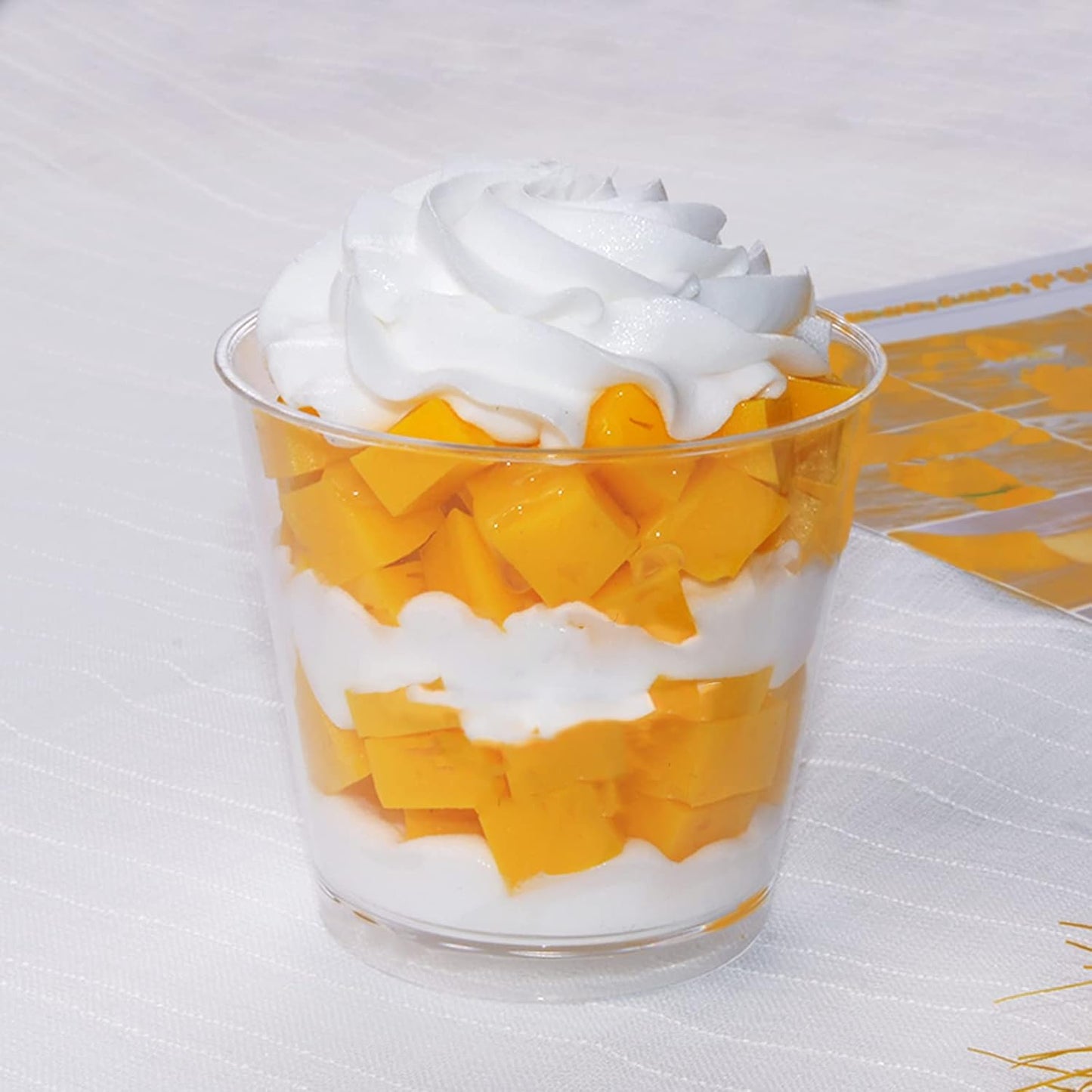 Clear Plastic Cups with Lids,6Oz-25 Sets Mini Parfait Cups with No Holes Dome Lids,Parfait Cups with Lids, Disposable Party Cups for Fruit/Ice Cream/Cupcake/Iced Cold Drinks