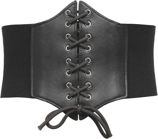 GRACE KARIN Womens Corset Belt Vintage Lace-Up Cinch Elastic Waist Belt