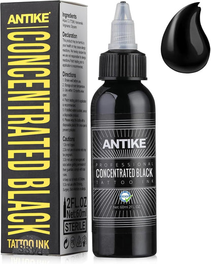 ANTIKE Black Tattoo Ink 2Oz Pro Tattoo Ink Concentrated Black 60Ml USA Standard Pigment for Tattoo Artist TI5003-60-030