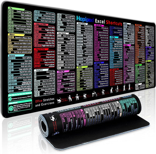 Excel Cheat Sheet Desk Pad (2026 Pro) — 231+ Shortcuts Mouse Pad for Keyboard and Mouse, XXL Waterproof Non-Slip Desk Mat for Office, Home, Gaming, Data Analysis, 31.5 X 11.8 In