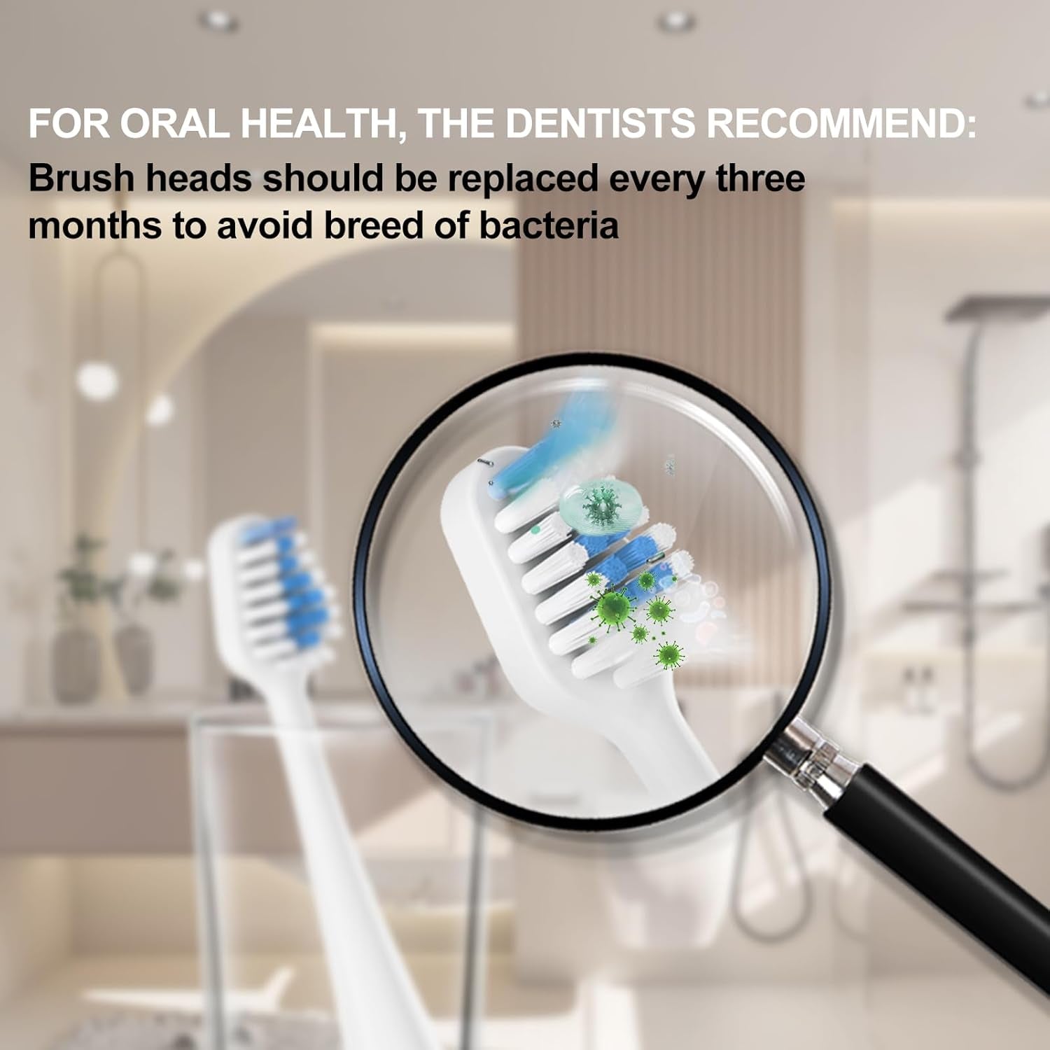 Replacement Toothbrush Heads for Waterpik Complete Care 5.0/9.0 Tooth Brush, and for Aquasonic Duo Series and Home Dental Center Electric Toothbrush, 5 Count, White