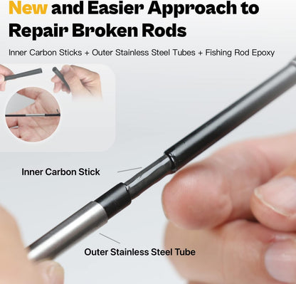 Fishing Rod Repair Kit Complete, Easy&Quick Approach to Repair Broken Fishing Pole with Epoxy Glue