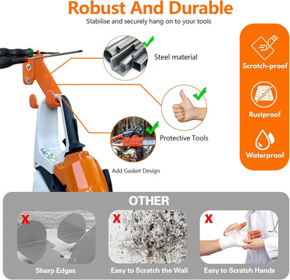 Chainsaw Hanger, 1 Pack Chainsaw Accessories,Chainsaw Wall Mountrust-Proof, Heavy Duty Chainsaw Holder for Garage Organization Garage Storage Shed Organizer Mounted Chainsaw Rack