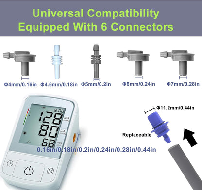 Replacement Extra Large Cuff for Omron BP Monitors 22-52CM Big Arm - Adjustable XL Blood Pressure Cuff, Includes 6 Universal Interface, Blood Pressure Monitors Large Cuff Compatible（Dark Gray）