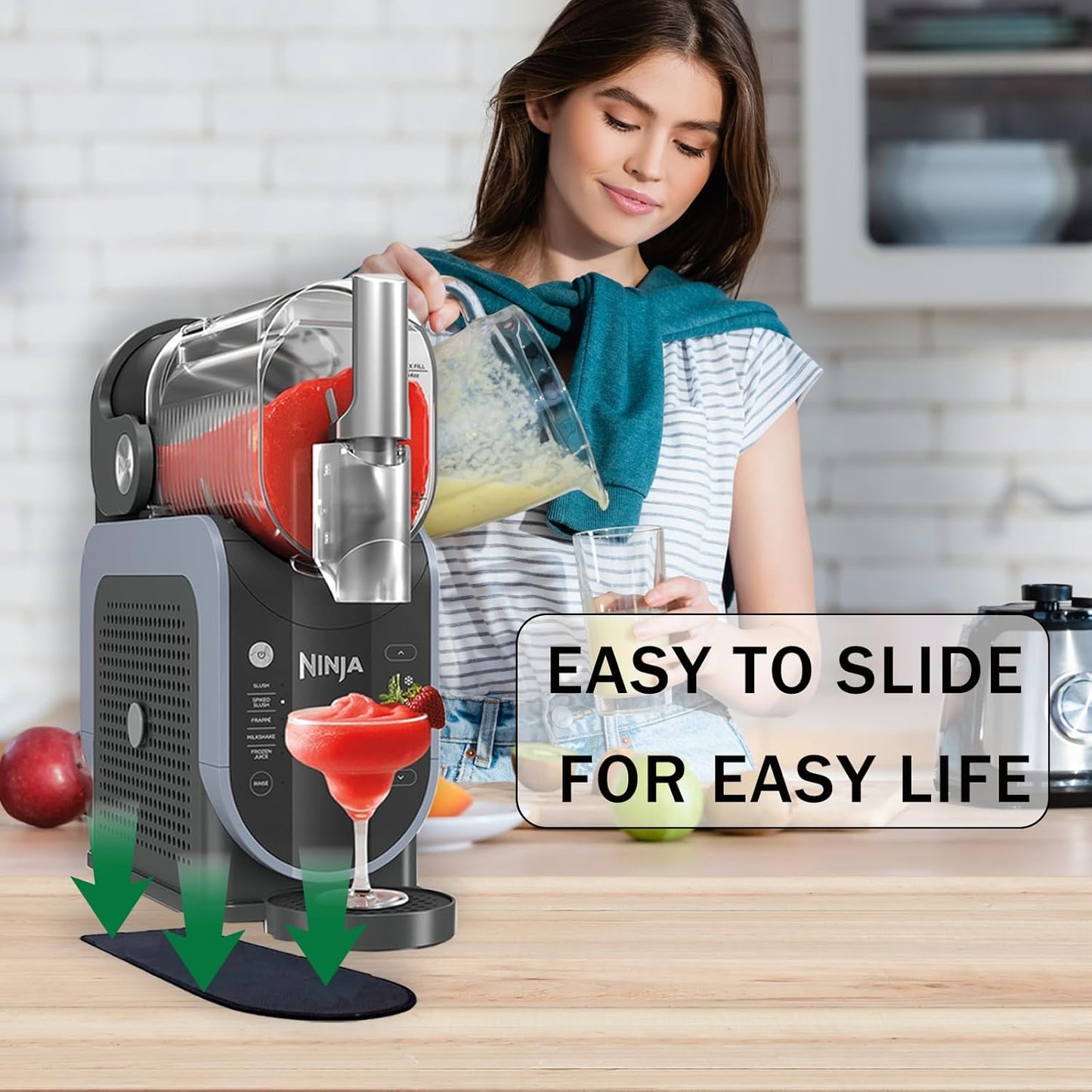Sliding Pad for Ninja Slushie Machine – Japanese Precision Craft & Premium Silicone Molding, Lets Kitchen Equipment Slide Effortlessly, Easy Cleaning – Ideal Gift for Moms