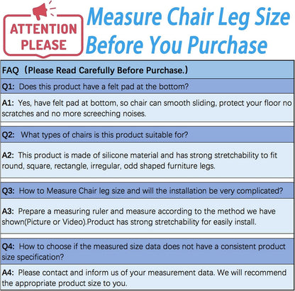 Extra Small Silicone Chair Leg Floor Protectors with Felt, FIT 19/32” to 15/16” Glide Chair Leg Caps Silicon Furniture Leg Feet Cover Bottom Slide Protect Hardwood Floors No Scratches No Noise 24 Pack