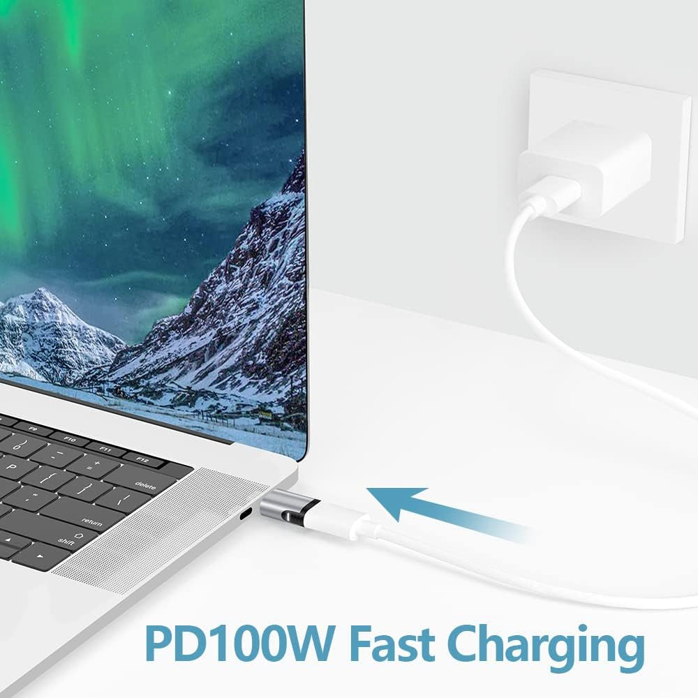 Magnetic USB C Adapter 2 Pack 24 Pin Mini Magnetic USB C Adapter Connector Straight 100W PD Fast Charge 20Gbs Data Transfer USB3.1