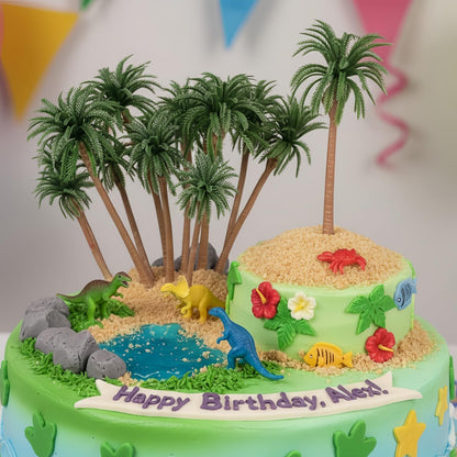 15-Pack Miniature Palm Trees | 4-6.3” Tropical Coconut Model Trees with Flexible Stems | Diorama Decor, Train Layout Scenery, Cake Toppers & Architectural Sandbox Supplies