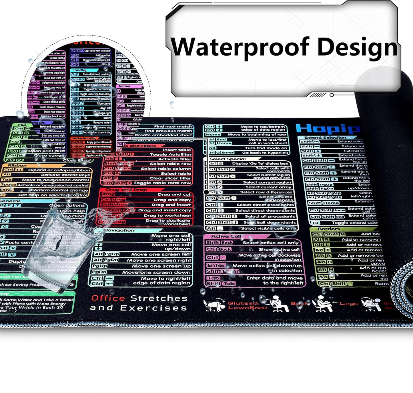 Excel Cheat Sheet Desk Pad (2026 Pro) — 231+ Shortcuts Mouse Pad for Keyboard and Mouse, XXL Waterproof Non-Slip Desk Mat for Office, Home, Gaming, Data Analysis, 31.5 X 11.8 In
