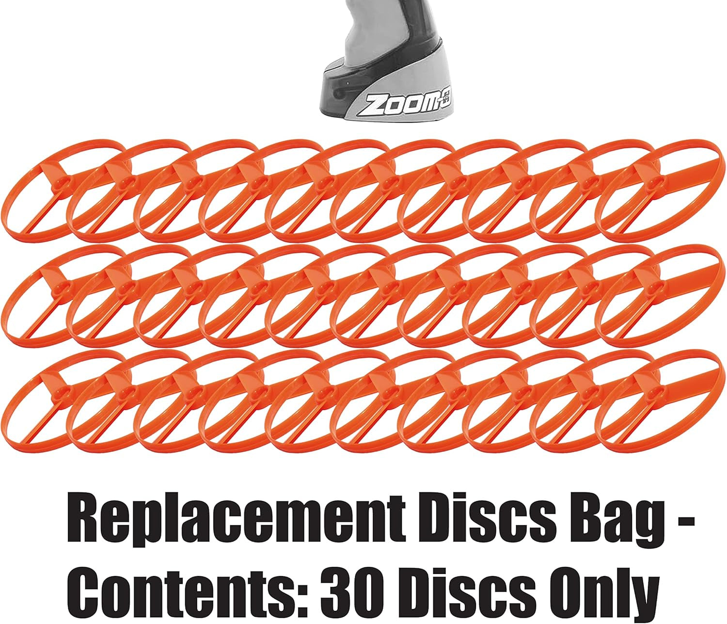 Zoom-O Flying Disc Launcher Refill Pack | Set of 30 Extra Discs
